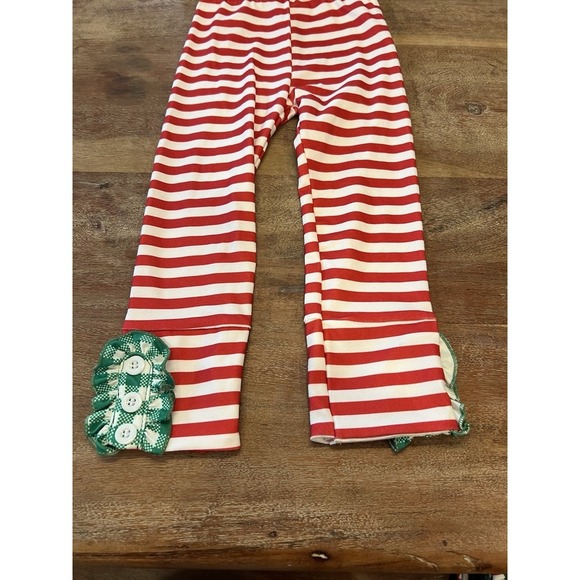 NWT Sugar Bee Ruffle Buttflap Pajamas Christmas Striped Holiday Lounge Size 18 M - Picture 2 of 7